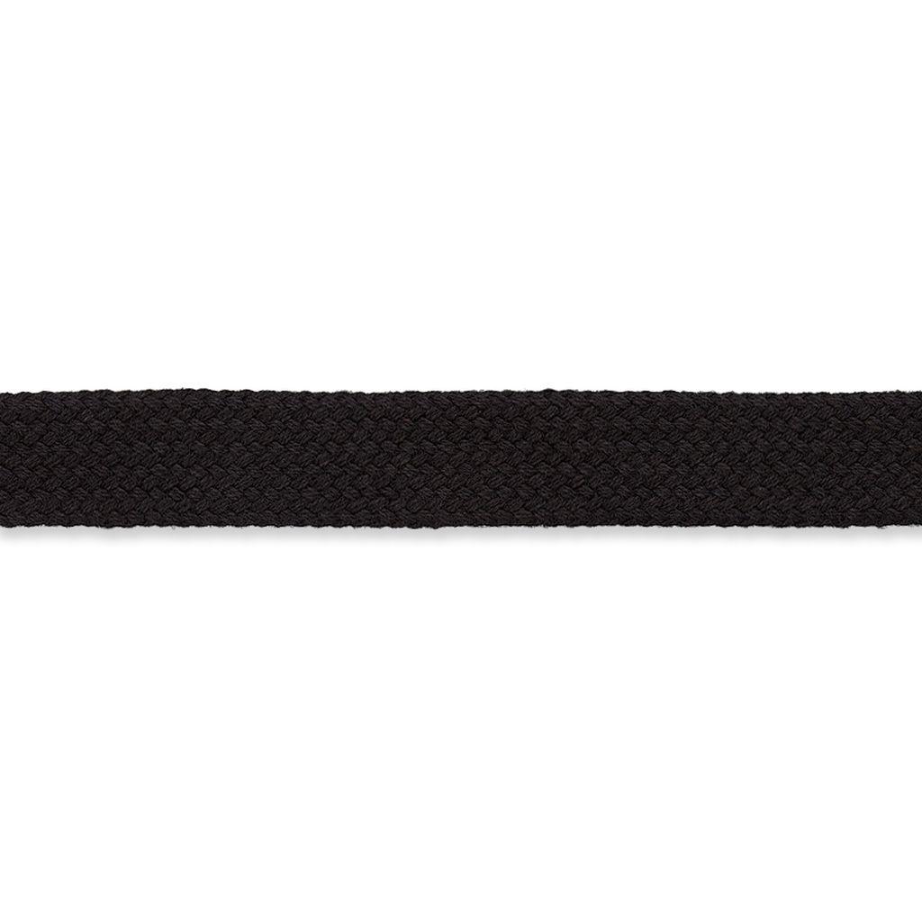 Flachkordel Baumwolle 15mm schwarz